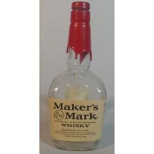EMPTY Maker's Mark Kentucky Straight‎ Bourbon Whiskey 1 Liter Pre Washed